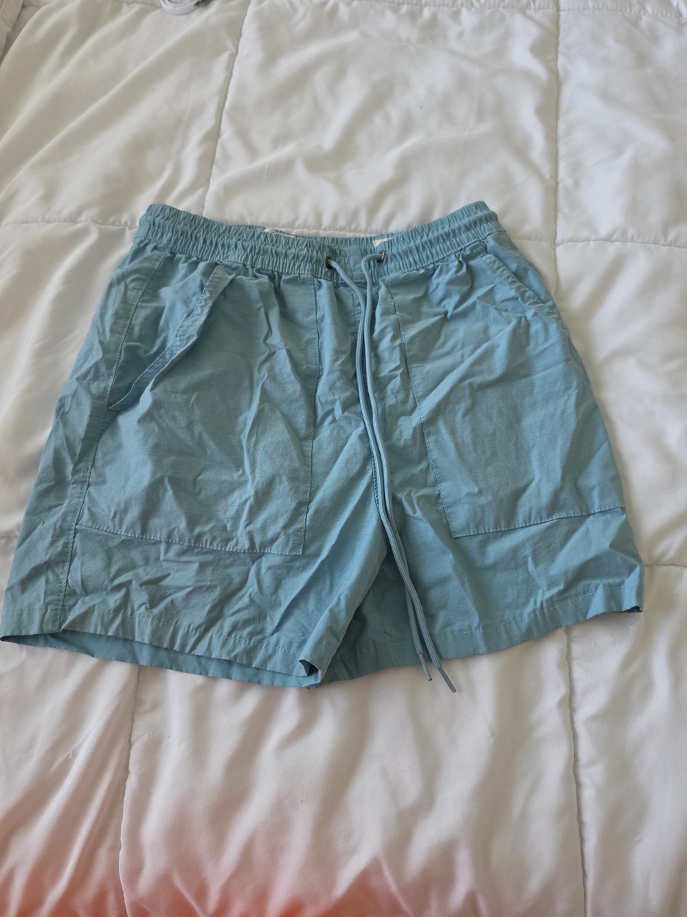 PacSun Men’s Light Blue Drawstring Swim Shorts Sz Small